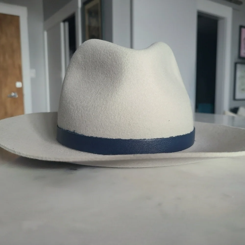 rag & bone Finley Wool Fedora, Size Small, Parchment, NWT
